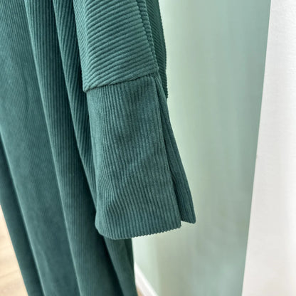 Warm Winter Abayas Muslim Women Corduroy Abaya 2023 New Modest Dress Thicked Solid Color Long Robe Female Islam Clothing.