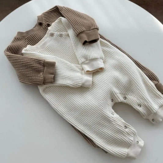 Infant Baby Mädchen Jungen Overall Einem stück Outfit Waffel Baumwolle Langarm Kleinkind Baby-spielanzug Frühling Herbst Baby Kleidung.