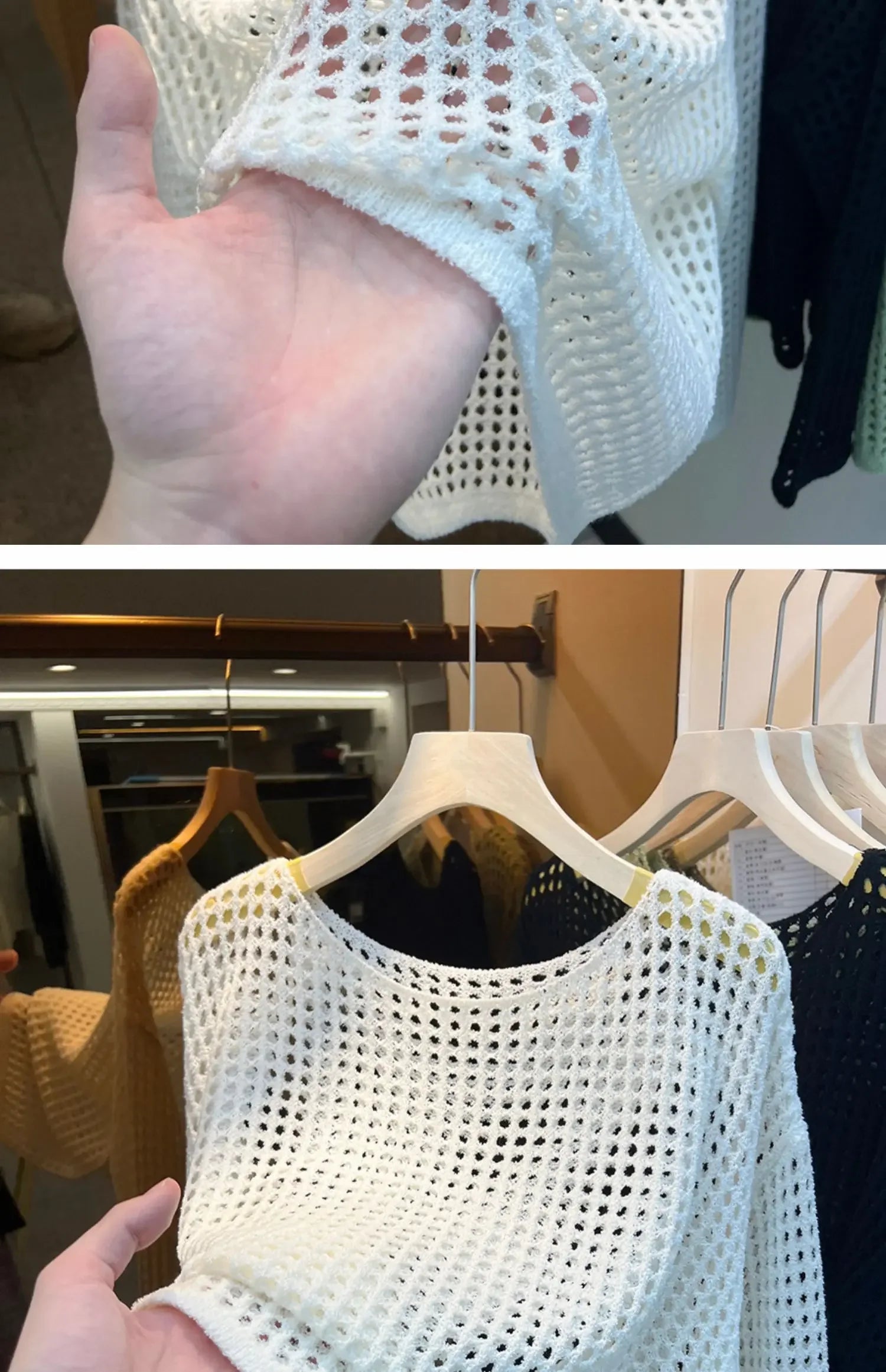 2025 Mesh Vintage Harajuku Langarm Frauen Pullover Koreanische Frühling Sommer Strickwaren Weiche Dünne Tops Chic Solide Femme Pullover.