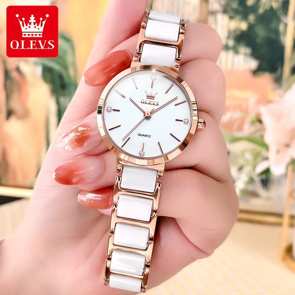 OLEVS Women's Wristwatch Luxury Brand Watch for Women Elegant Bracelet Waterproof Fashion Quartz Ladies Watches Reloj Para Mujer.