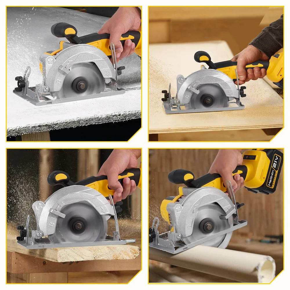 MELLWIN 5 Zoll 125 MM Bürstenlose Elektrische Kreissäge Handheld Multifunktionale Holz Metall Cutter Power Tool Für 21 V 18 V Batterie