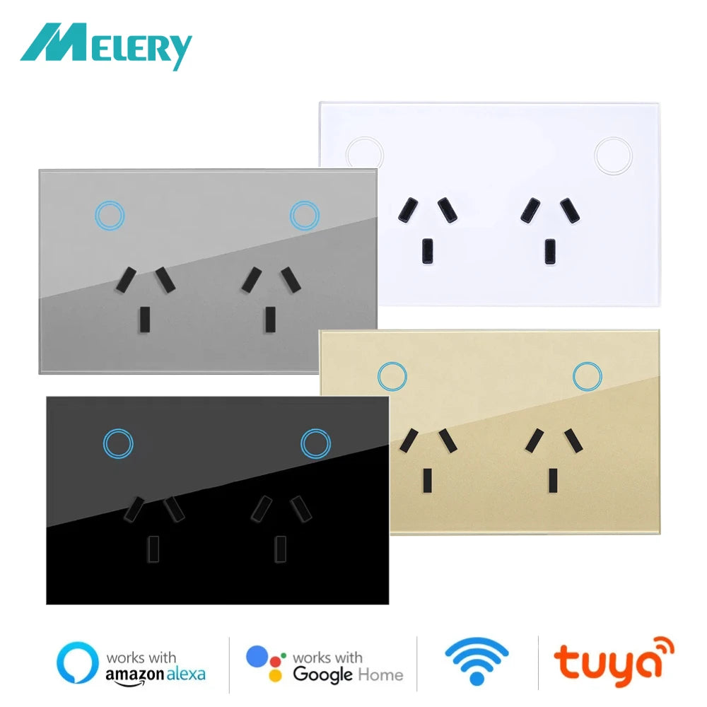 Melery Wifi Smart Tuya Steckdose AU Elektrische Stecker Steckdose Touch Sensor Schalter Drahtlose Fernbedienung von Alexa Google Hause.