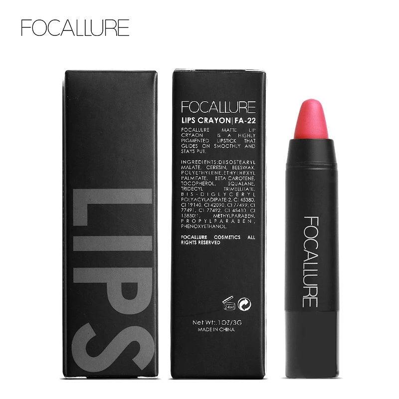 FOCALLURE Brand 19 Colors Matte Lipstick Waterproof Long lasting Cosmetic Easy to Wear Lip stick Matte Lip Batom.