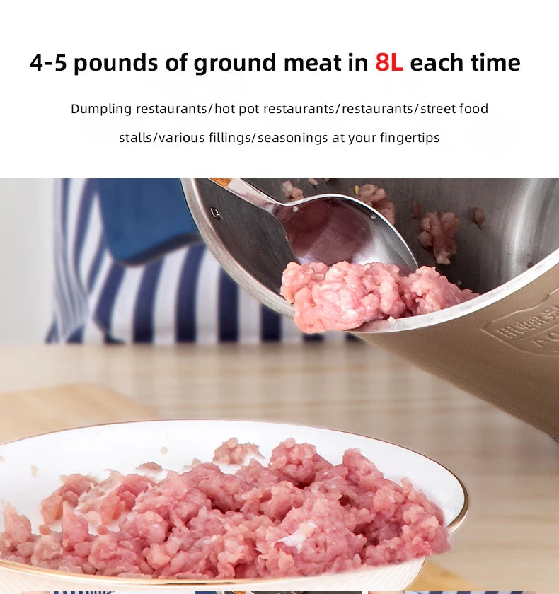 DIVEDEER Meat grinder household electric stainless steel cooking stirring garlic mince mince machine small garlic puree.