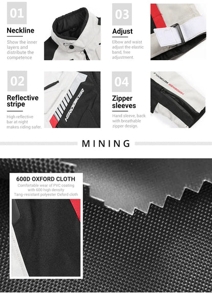 Best Selling Waterproof Motorcycle Jacket Man Racing Suit Wearable Motorcycle Jacket Motorcycle Pants Moto with EVA Protection.