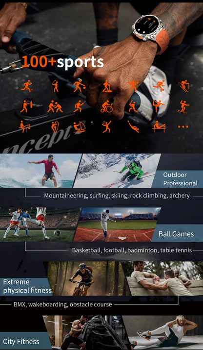 2025 GPS Sports Smart Watch GPT AMOLED 1.56 inch 488 * 488 Heart Rate Blood Oxygen Blood Pressure Monitoring 3ATM Smartwatches.