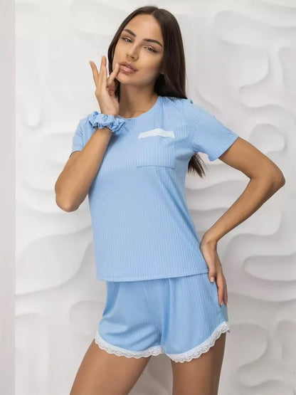 2025, neue Damen-Pyjama-Sets, Pyjama-Shorts, kurzärmelig, Loungewear-Set, weich, bequem, Stretch, lässig, Sommer-T-Shirt, Shorts, modisch, heiß.
