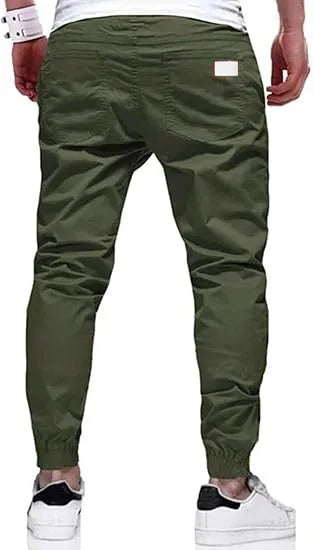 2025New Men's Casual Sports Pants Sweatpants Male Jogger Cargo Harem Pencil Pants Trousers Multi-pocket Sweatwear.