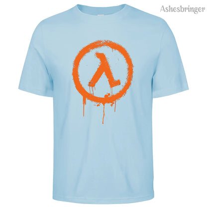 Men's Cotton Crew Neck Half Life Graphic Print T-Shirt Street Casual Style Tops For Men and Women.