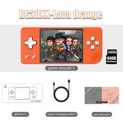 ANBERNIC RG28XX Handheld Game Console 2.83" Screen IPS Screen 64G Linux 5000+ Games Pre-installed H700 Quad-core ARM Cortex-A53.
