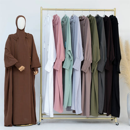 Ramadan Eid Dubai Linen Khimar Abaya Damen Muslim Modal Hijab Dress Kaftan Abayas For Women Kebaya Robe Femme Musulmane.