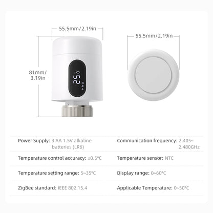 AVATTO 1~6PCS Tuya ZigBee TRV Thermostatic Valve,Smart Thermostat Radiator Actuator With Ambient Light,Alexa Google Home Alice.