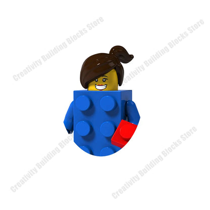 New Hot Series Gray Shark Boy Girls 3D Model DIY Building Bload Toys Classic Movie Children's Toys Gifts