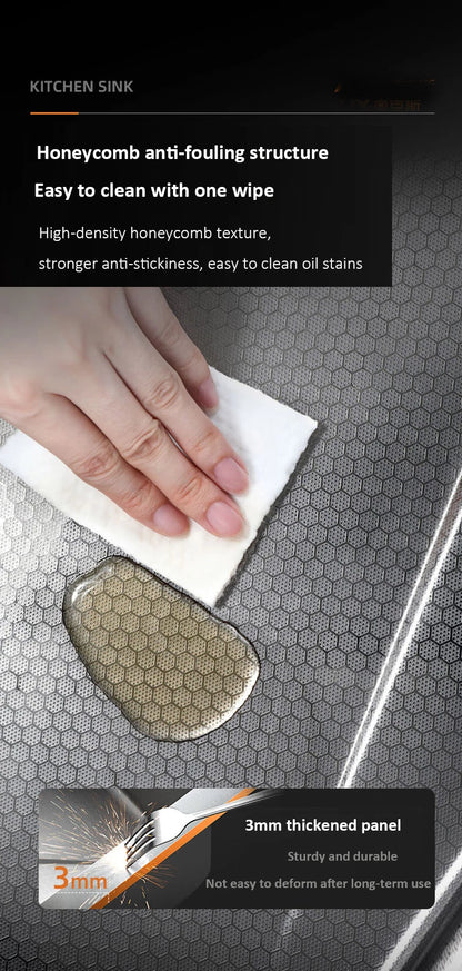 Whale style kitchen sink digital display flying rain waterfall stainless steel dishwashing pool vegetable washing basin multifun