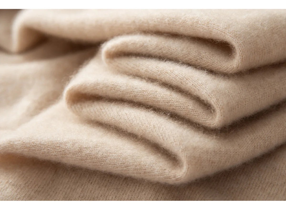 Pure cashmere half skirt, A-line loose, hip-hugging, high-end and exquisite long knitted hip-hugging skirt for autumn and winter.