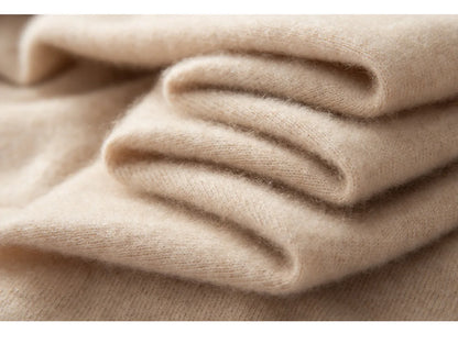 Pure cashmere half skirt, A-line loose, hip-hugging, high-end and exquisite long knitted hip-hugging skirt for autumn and winter.