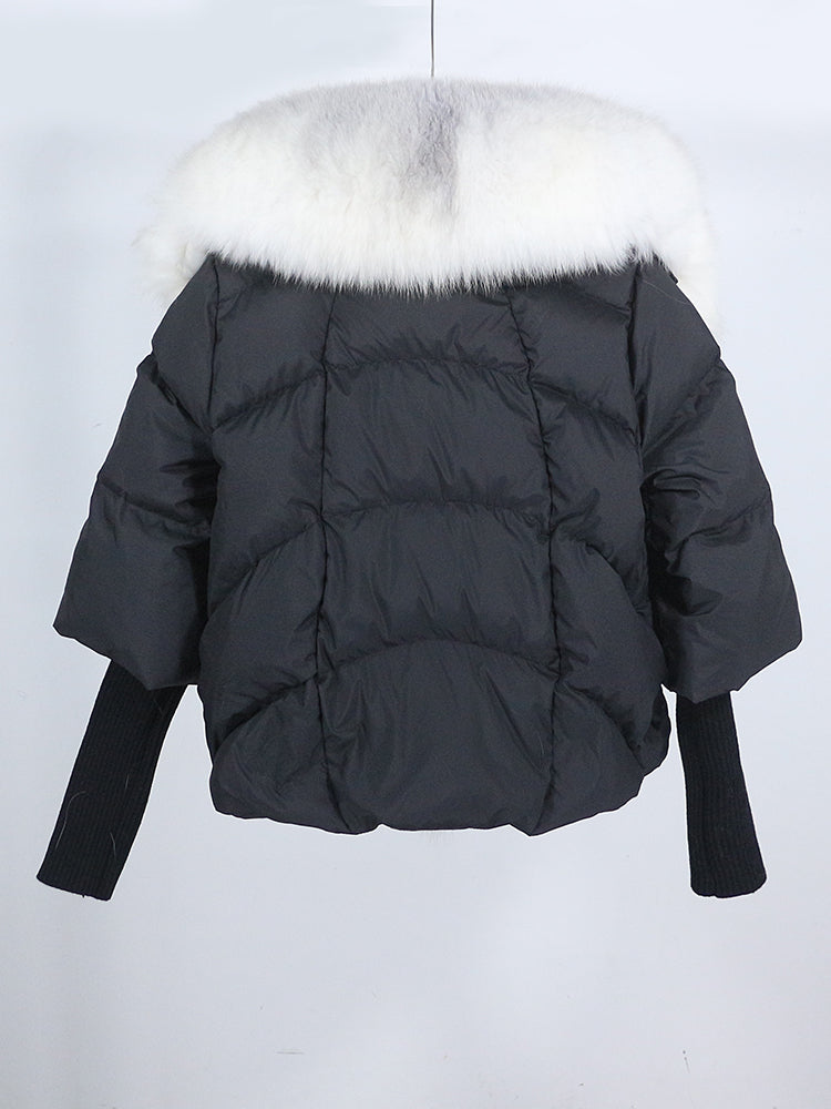 Lose Natürliche Echt Fox Pelz Kragen Mantel Dicke Neue Europäische Mode Weiße Ente Unten Jacke Winter Frauen Warme Luxus Oberbekleidung