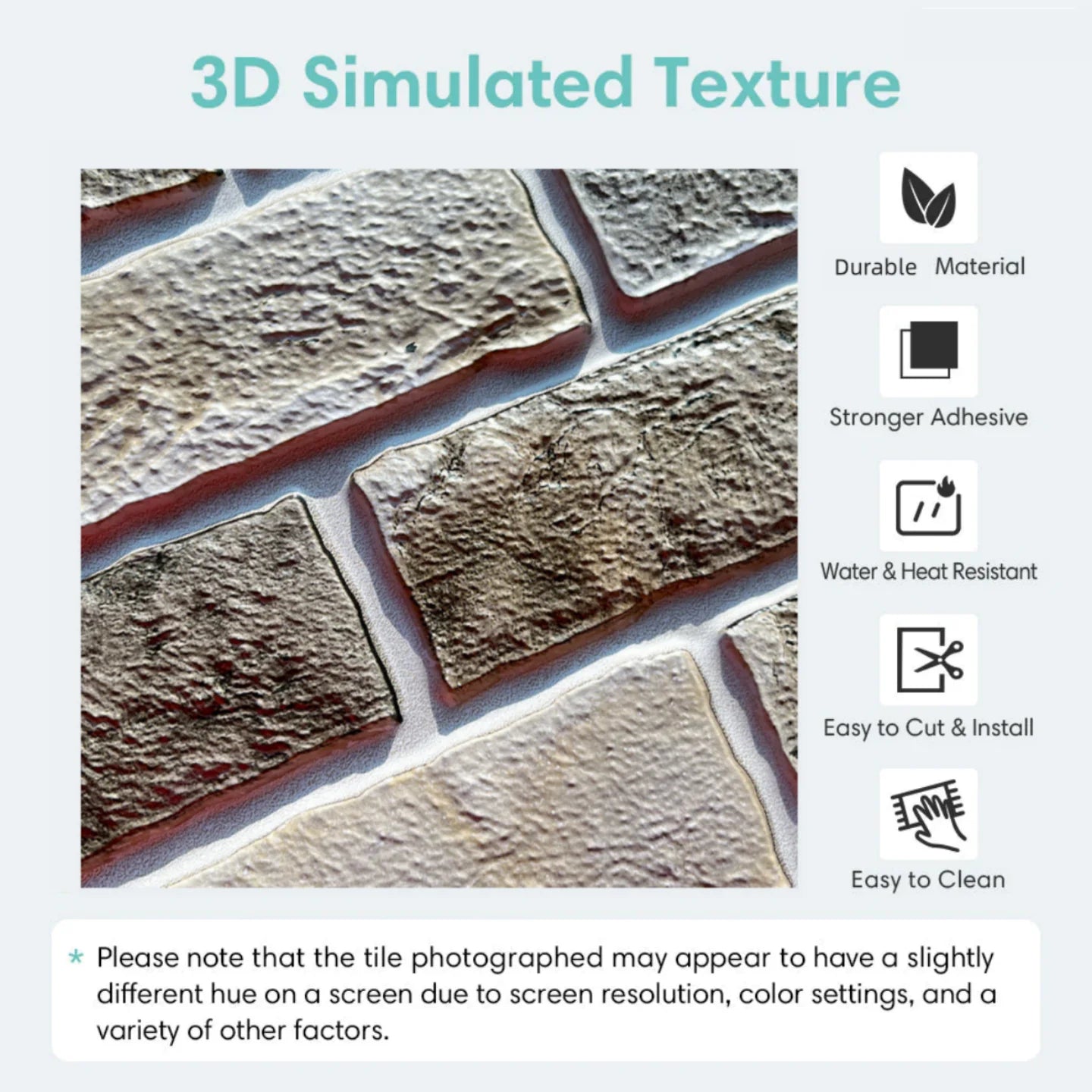 1/10pcs 3D Wall Sticker Self-adhesive Faux Brick Wall Panel Peel and Stick Kitchen Tile Backsplash Bathroom Wall Tile Sticker