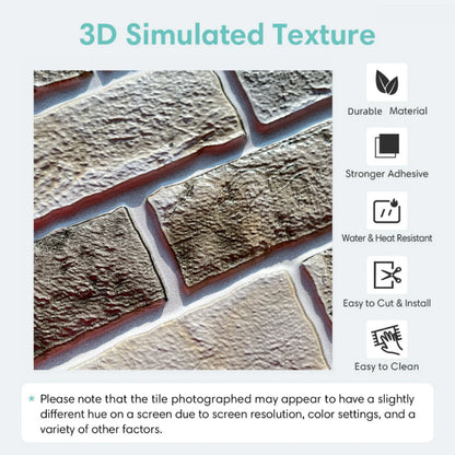 1/10pcs 3D Wall Sticker Self-adhesive Faux Brick Wall Panel Peel and Stick Kitchen Tile Backsplash Bathroom Wall Tile Sticker