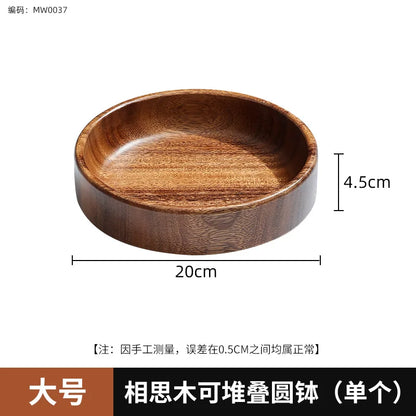 Solid Wood Tray Acacia Wood Premium Kung Fu Tea Small Tray Fruit Snacks Nuts Dessert Plate Desktop Storage Tableware.