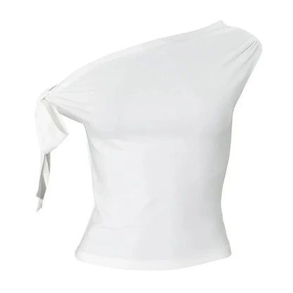 Vacation Styles One-Shoulder Cropped Top Womens Slim Fit Women One Shoulder Top Applicable For Vacation Brand New Condition.