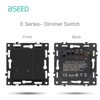 BSEED Zigbee-Schaltmodule Smart Click Lichtschalter Teile Schwarzer Glasrahmen DIY Kombination Wandsteckdosen USB-Anschluss E-Serie.