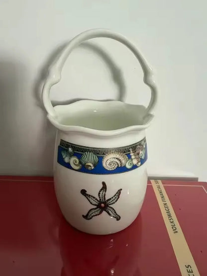 Luxury Blue Ocean Bone China Dishes Plates Western Clubhouse Upscale Heart Of The Sea Ceramic Tableware Decorative Plate