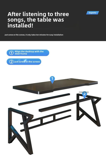 Moderne Doppel-Computertische für Zuhause, Desktop, E-Sport, Gaming-Tisch, Schlafzimmer, einfacher Schreibtisch, Studenten-Studientische, Büromöbel