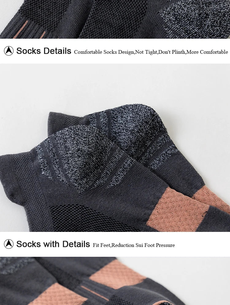 5 Pairs Socks Men's Short Socks Sweat Absorbent and Odorous Basketball Socks Running Sports Socks Breathable Mesh Men's Socks.