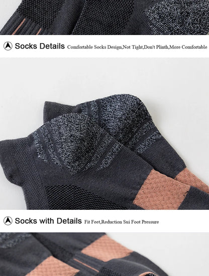 5 Pairs Socks Men's Short Socks Sweat Absorbent and Odorous Basketball Socks Running Sports Socks Breathable Mesh Men's Socks.