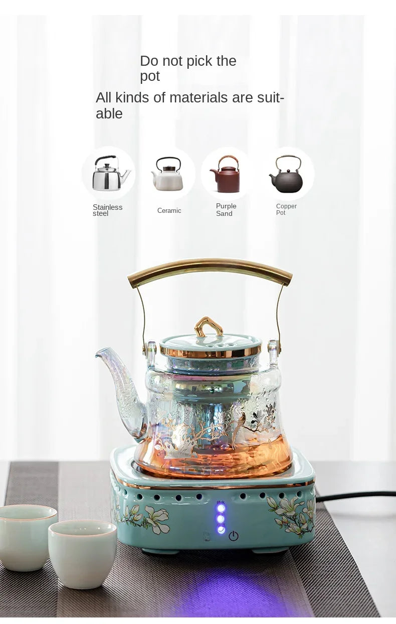 220V High-Temperature Resistant Electric Tea Stove & Tea Kettle Set for Home Use A.