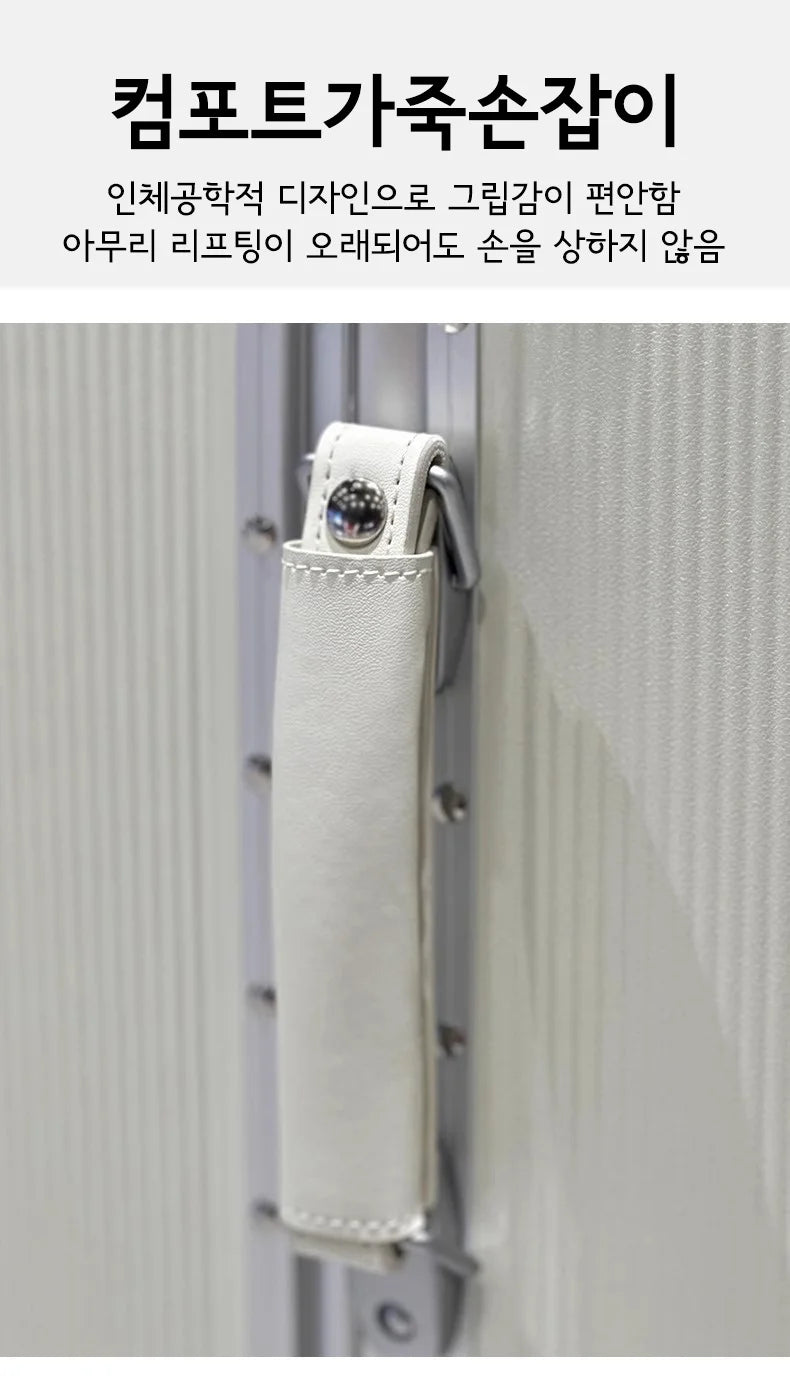 sushimu Koffer, breiter Griff, Reisekoffer für Herren, 20 24, Handgepäck, Damen, PC, Aluminiumrahmen, Trolley