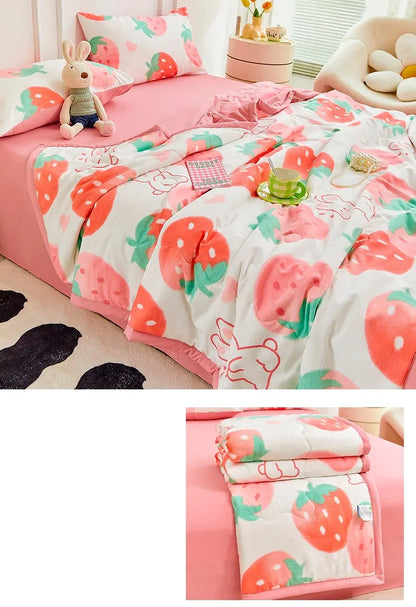 1pc Thin Duvet for Summer Quilt Single/Double/Queen Size Comforter Printed Blanket Home Soft Bedspread edredones (No Pillowcase).