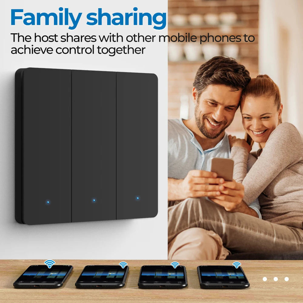 1/2/3gang Tuya EU Zigbee3.0 Smart Switch Kein Neutralleiter Wandlichtschalter Push Button Smart Life APP Funktioniert mit Alexa Google.