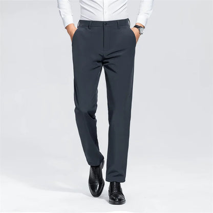 Men's Formal Down Pants 90% White Duck Down Winter Business Trousers Thickened Warm Straight Stretchable Office Pants Man PT-594