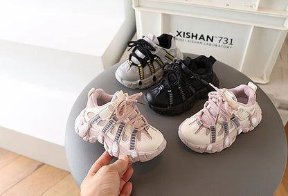 Oulylan Children Casual Shoes Thick-soled Sports Shoes Infant Footwear Boy Sneakers Breathable Non-slip Baby Shoes.