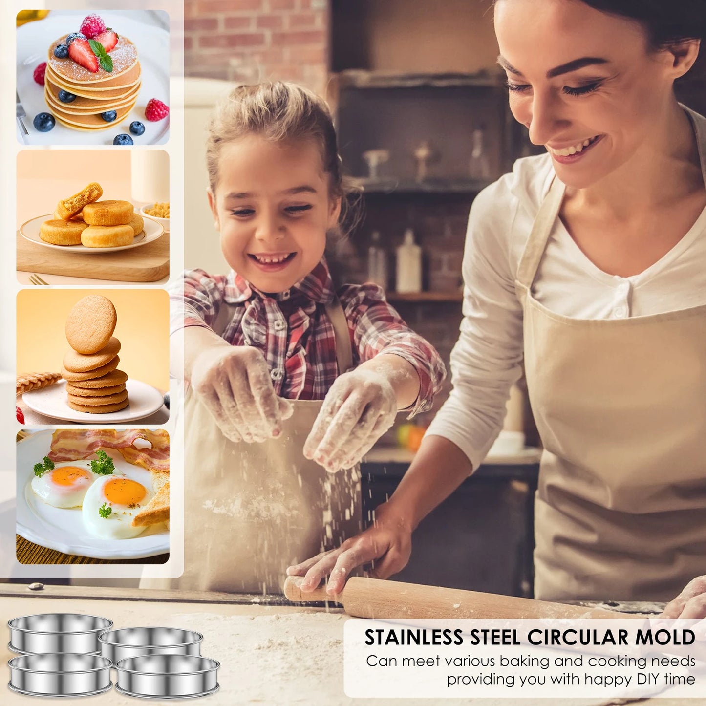 Batter Separator Easy to Use 900ml Pancake Batter Dispenser Reusable Batter Dispenser Set with Mousse Rings Spatula.