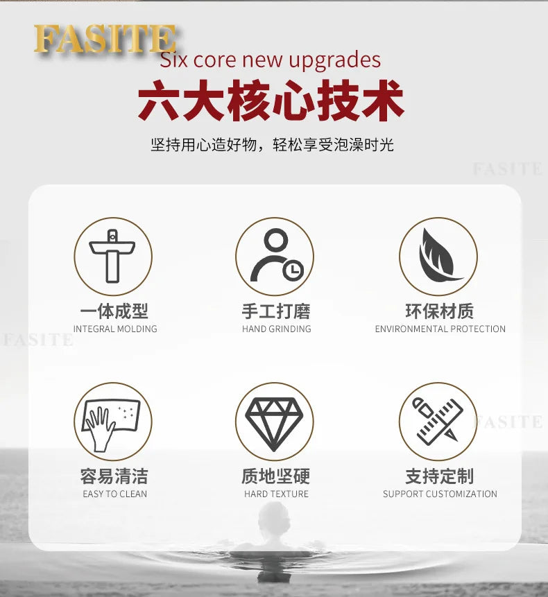 Direkt vom Hersteller integrierter Badezimmer-Haushaltsbalkon-Waschbecken Waschbecken Waschbecken Kunststein-Kunst-Tischwaschbecken