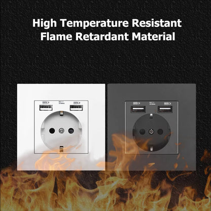 EU-Wand USB-Steckdose, 5V 2,1 A Steckdose, 86mm * 86mm 16a Dual-USB-Anschluss iOS Android-Telefon Ladeans chluss Steckdose.