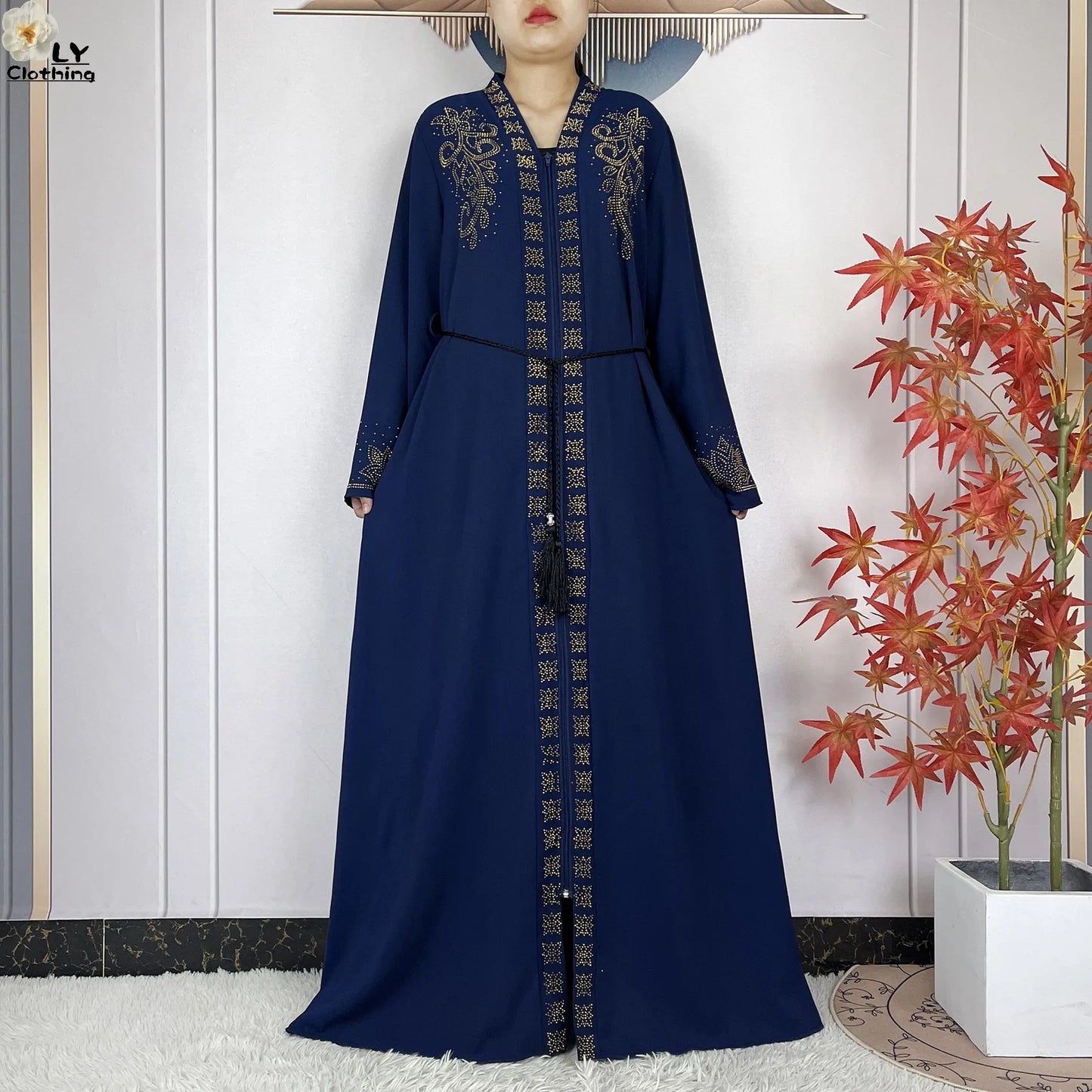 2024 For Women Elegant Dresses Dubai Party Outfits Long Sleeved Chiffon Dashiki Muslim Women Robe Open African Abaya Clothing