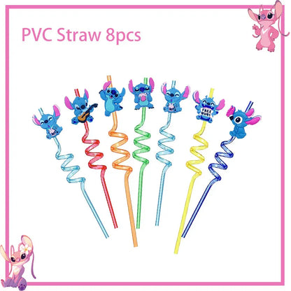 Disney Rosa Stich Geburtstag Party Dekorationen Geschirr Set Tischdecke Hintergrund Banner Für Kinder Geburtstag Dekorationen Lieferungen