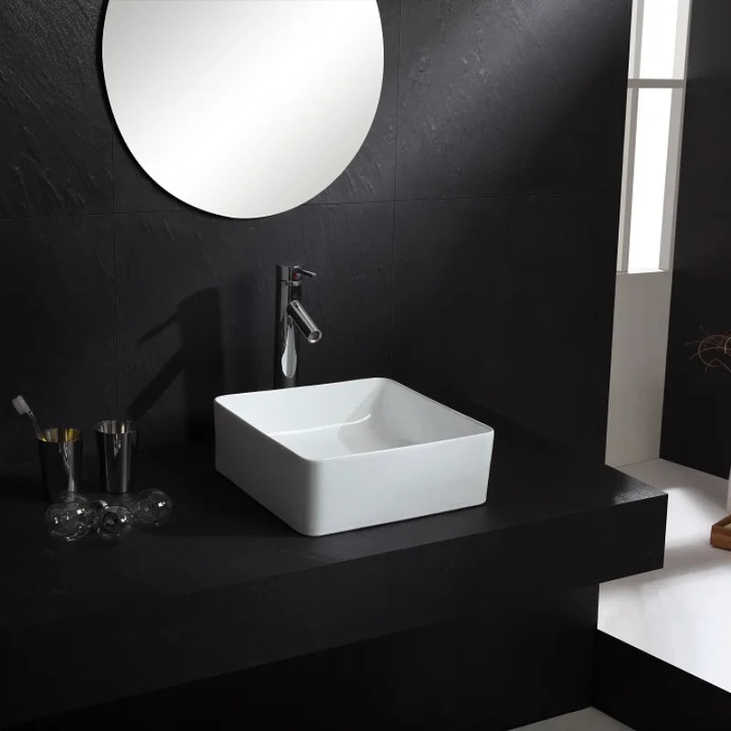 Weiße Waschbecken Licht Luxus Bad Armaturen quadratisches Waschbecken nach Hause runde Küchen spüle Toilette Waschbecken