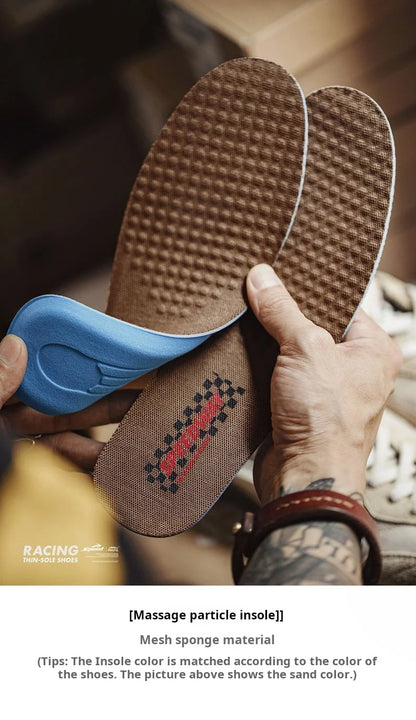 Maden Unisex Summer Vintage Patchwork Racing Shoes Breathable German Trainers Sneakers Thin Sole Casual Lace-Up Sporty Shoes