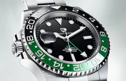 PAGANI DESIGN 40MM Ceramic GMT Automatic Watch Men's Mechanical Watch Sapphire Glass 100m Waterproof Men's Mechanical Watch.