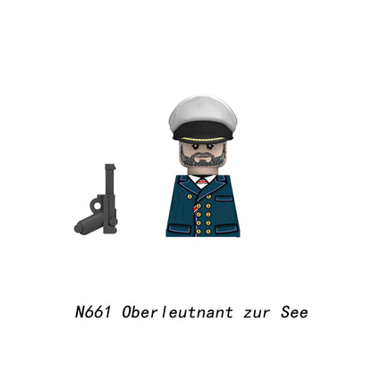 Military WWII Figure Building Blocks Accessories MP40 Rocket Launcher MG42 Officer Army Camouflage Soldier Pzf 98K Toy Gift N029