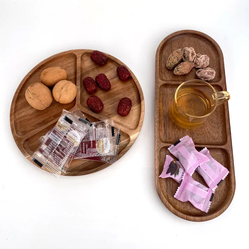 Acacia Wood Japanese Style Plates High Aesthetic Value Plates Creative Home Tableware Plates.