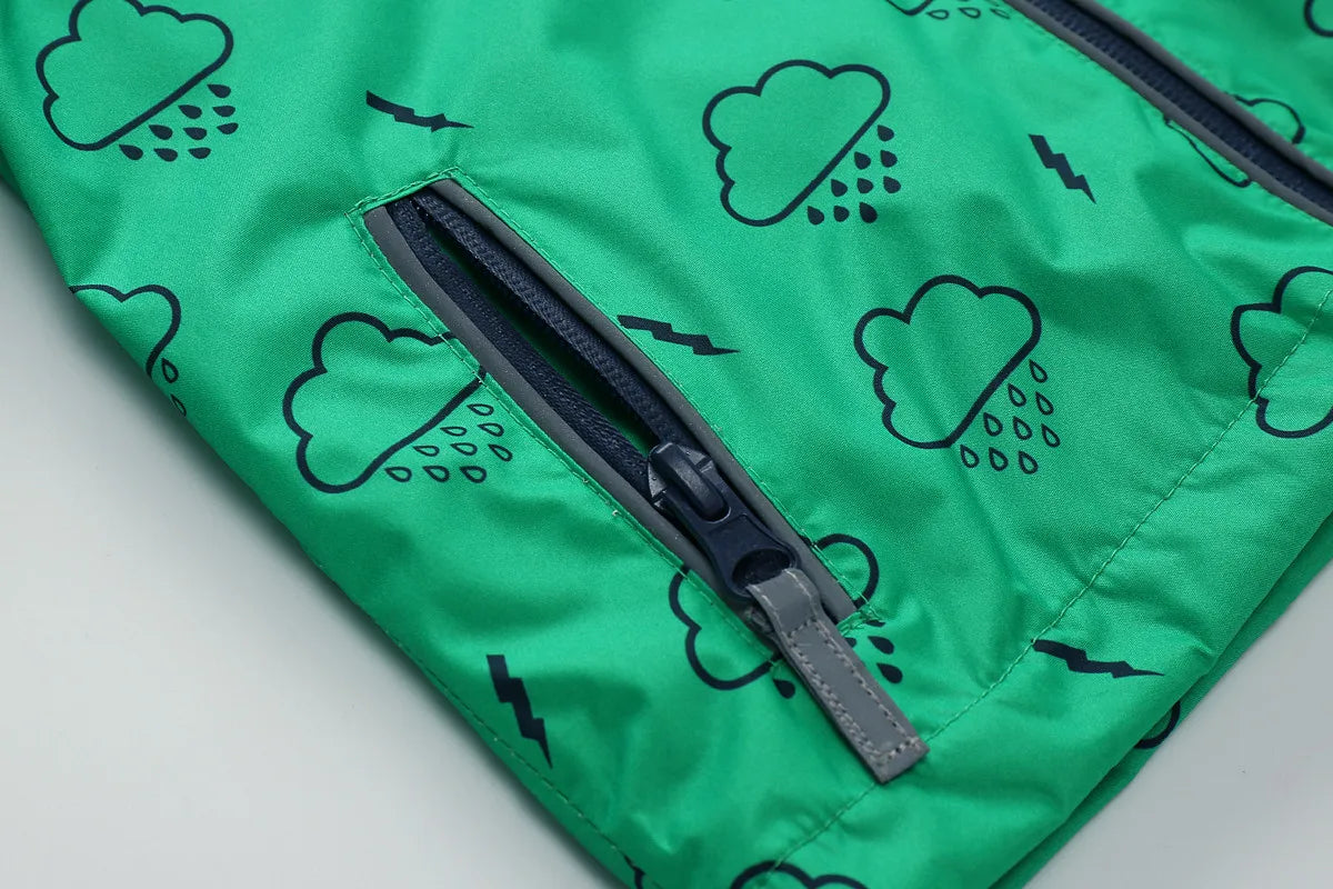 HONEYKING Children's Raincoat Suit Baby Waterproof Overalls Toddler Pants Girl Jumpsuit Rainwear Boy's Jacket And Trousers Set.