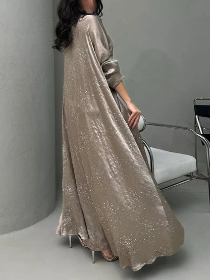 Women Ramadan Eid Arabic Dubai Abaya Luxury Muslim Fashion Hot Beading Long Dress Kaftan Robe Femme Islam Prayer Clothing Kebaya.