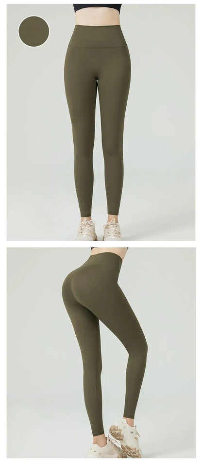 Women's High Waist Butt Lift Yoga Pants - No Camel Toe, Buttery Soft Naked Feeling, Peach Hip, Seamless Gym Running Leggings