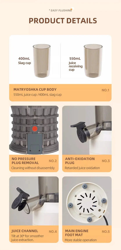 Automatic Electric Citrus Juicer Orange Lemon Fresh Orange Juicer juice and residue separation Juice Machine For Home 220V